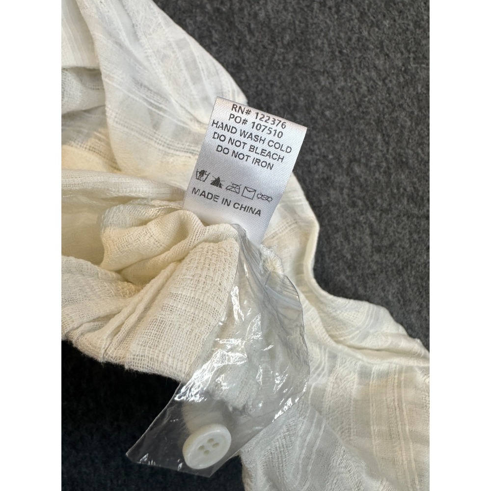 Mustard Seed White 2 Piece Cotton Textured Twist Crop Top & Shorts Set Small - Picture 15 of 16